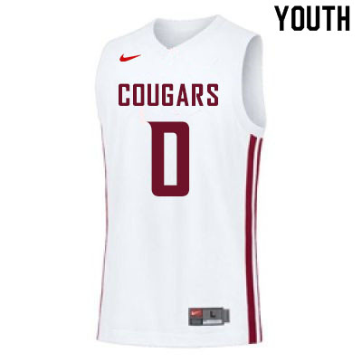 Youth #0 Efe Abogidi Washington State Cougars College Basketball Jerseys Sale-White - Click Image to Close